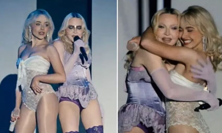 Sabrina Carpenter y Madonna cantan juntas durante presentación en vivo
