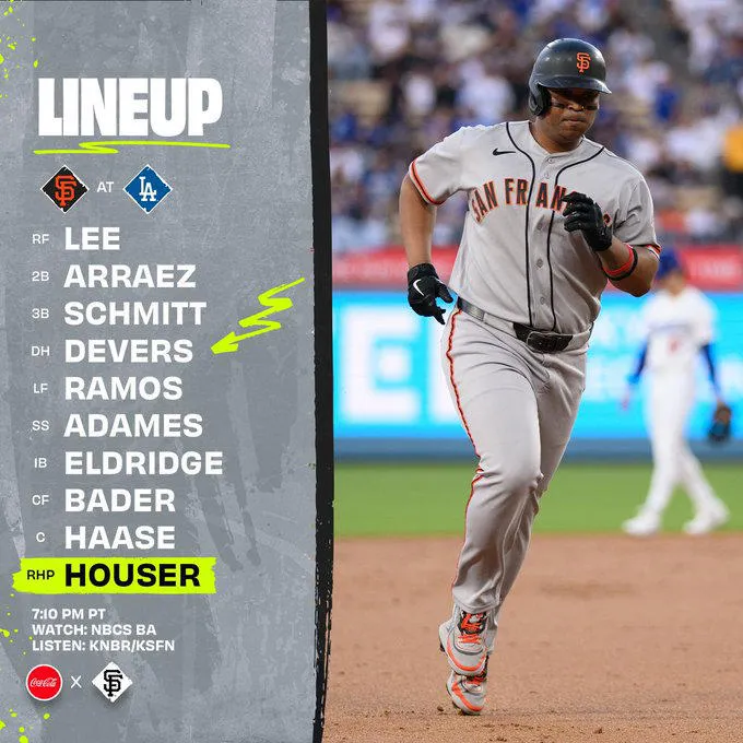 Los Giants envían a la banca a un ex All-Star antes del duelo contra los Dodgers