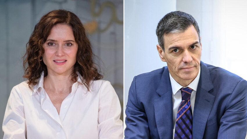 Así fue el frío saludo entre Ayuso y Sánchez en la recepción del papa León XIV en Madrid