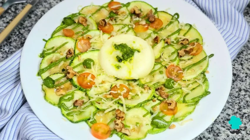 Receta de Carpaccio de calabacín con burrata y pesto: un entrante fresco