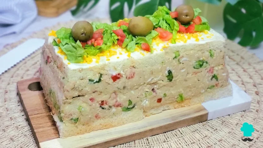 Receta de Pastel de atún frío con pan de molde