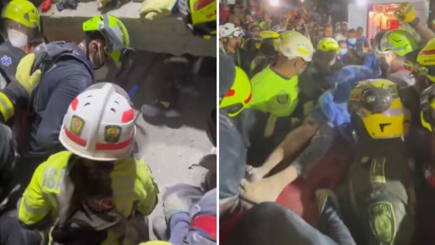 "Por fin": sacan con vida a una mujer sepultada 36 horas tras el terremoto en Colombia