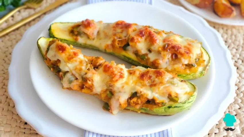 Receta de Calabacines rellenos de pollo y verduras: fáciles de preparar
