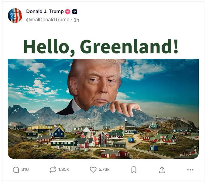 Donald Trump reaviva su interés geopolítico por Groenlandia a través de las redes sociales
