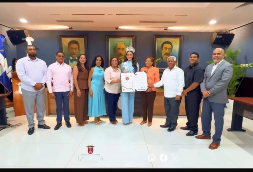 Melissa Núñez regresa a La Vega como Miss República Dominicana Universo 2026 y recibe el respaldo unánime de las autoridades locales
